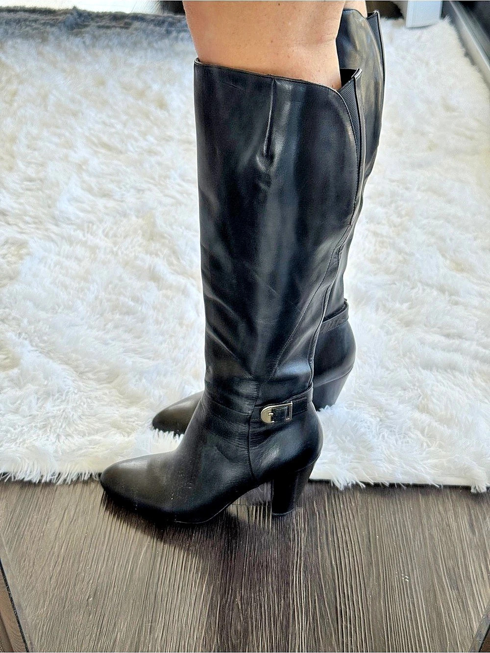 Marc Fisher Women's Black Heeled Tall Boots Size 7.5